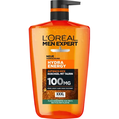 Gel de duș Hydra Energy cu taurină, pentru un plus de energie, 1.000 ml