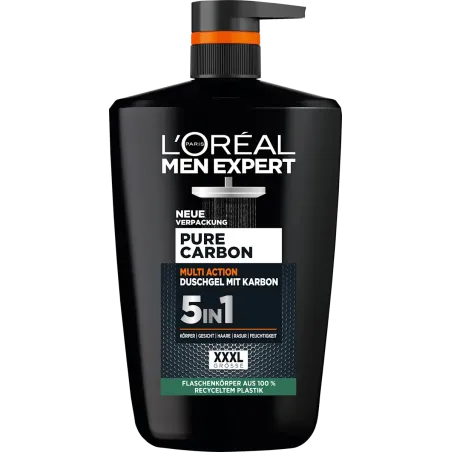 Gel de duș Pure Carbon cu cărbune, acțiune multiplă 5 în 1, 1.000 ml