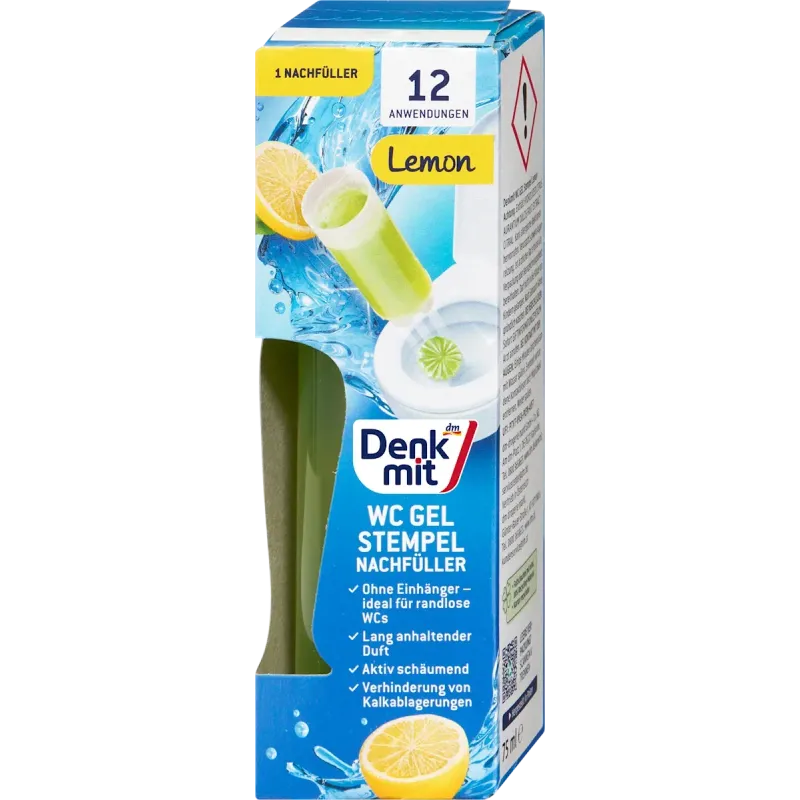 Rezervă gel pentru curățarea toaletei (aplicator tip ștampilă), aromă de lămâie, 1 buc., 75 ml