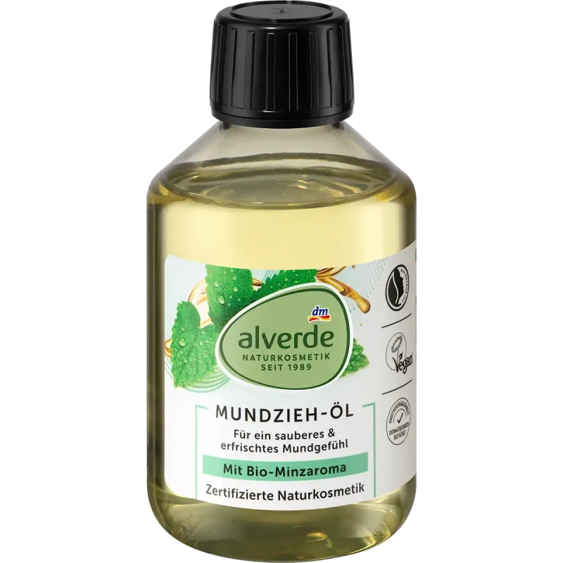 Apă de gură organică cu ulei de mentă pentru clătire și clătire cu ulei (oil pulling), 200 ml