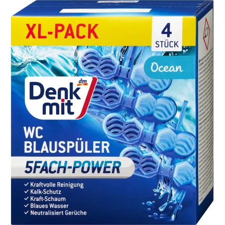 Soluție de curățare pentru vasul de toaletă Ocean Blue, 4 bucăți.