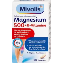 Magneziu 500 + Vitamine B în 2 faze, 30 de comprimate, 45 g