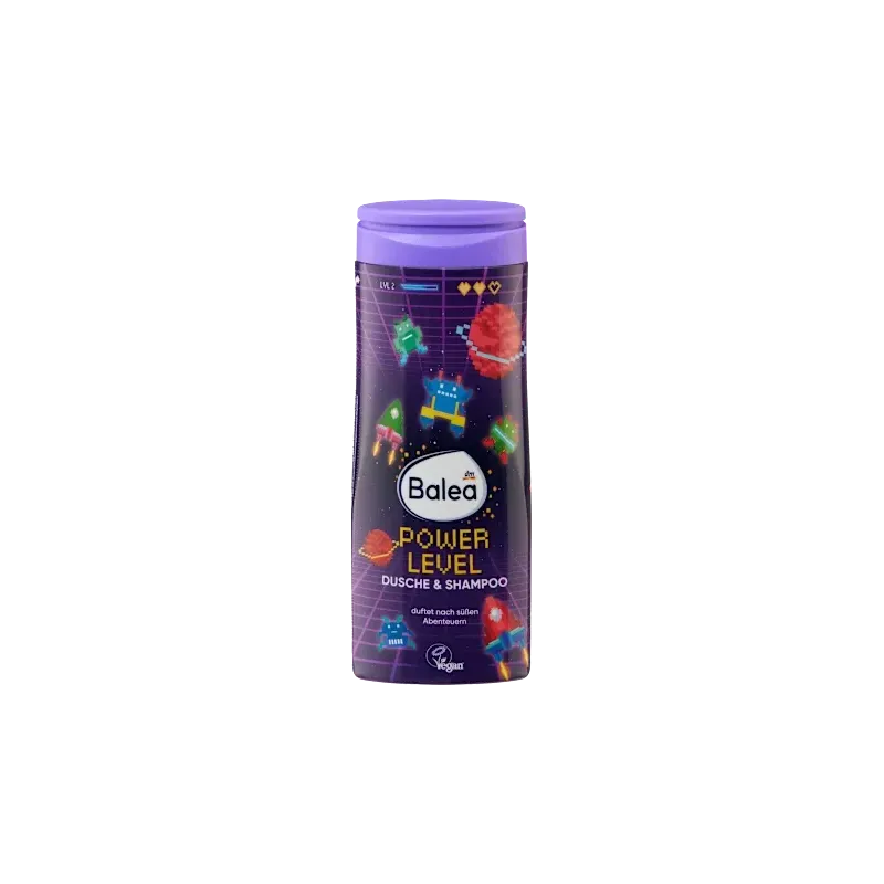 Gel de duș și șampon pentru copii 2 în 1, nivel de putere, 300 ml