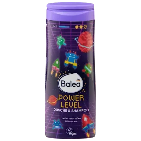 Gel de duș și șampon pentru copii 2 în 1, nivel de putere, 300 ml