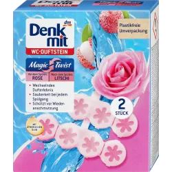 WC Fragrance Stone Magic Twist Rose & Lychee, 2 buc