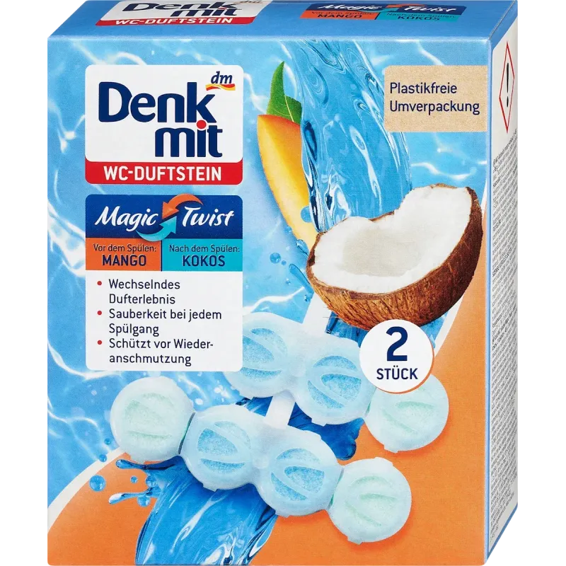 WC Fragrance Stone Magic Twist Mango & Cocos, 2 buc