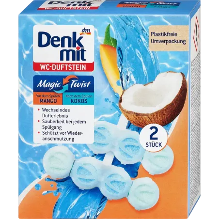 WC Fragrance Stone Magic Twist Mango & Cocos, 2 buc