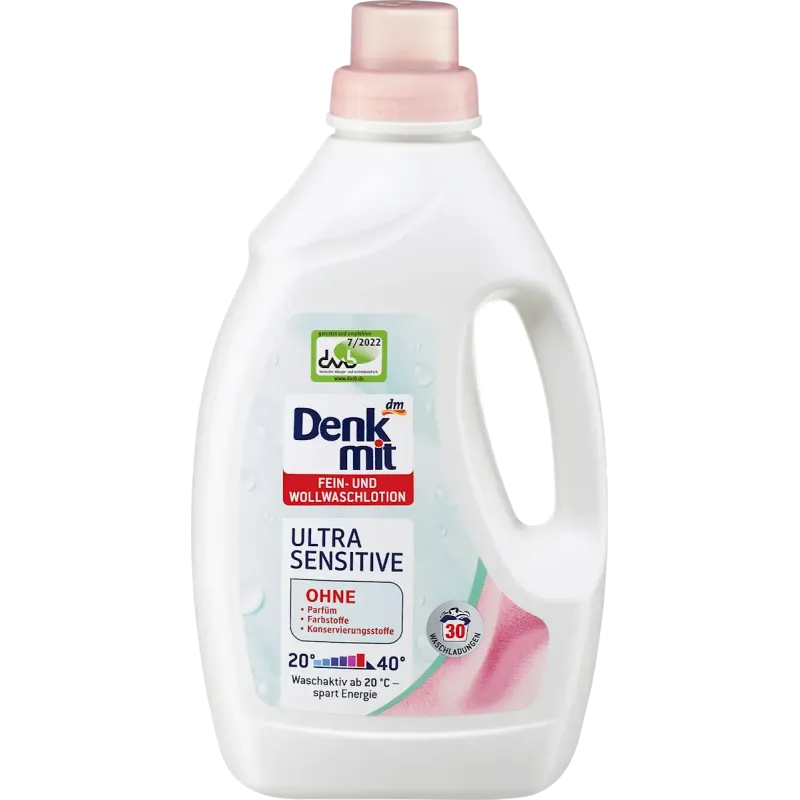 Loțiune detergentă pentru delicate și lână Ultra Sensitive, 1,5 l