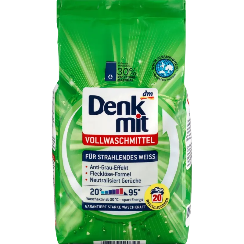 Detergent praf rezistent pentru alb strălucitor, 20 Wl