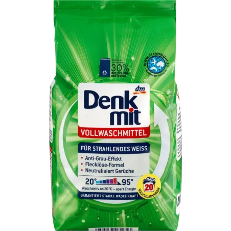 Detergent praf rezistent pentru alb strălucitor, 20 Wl