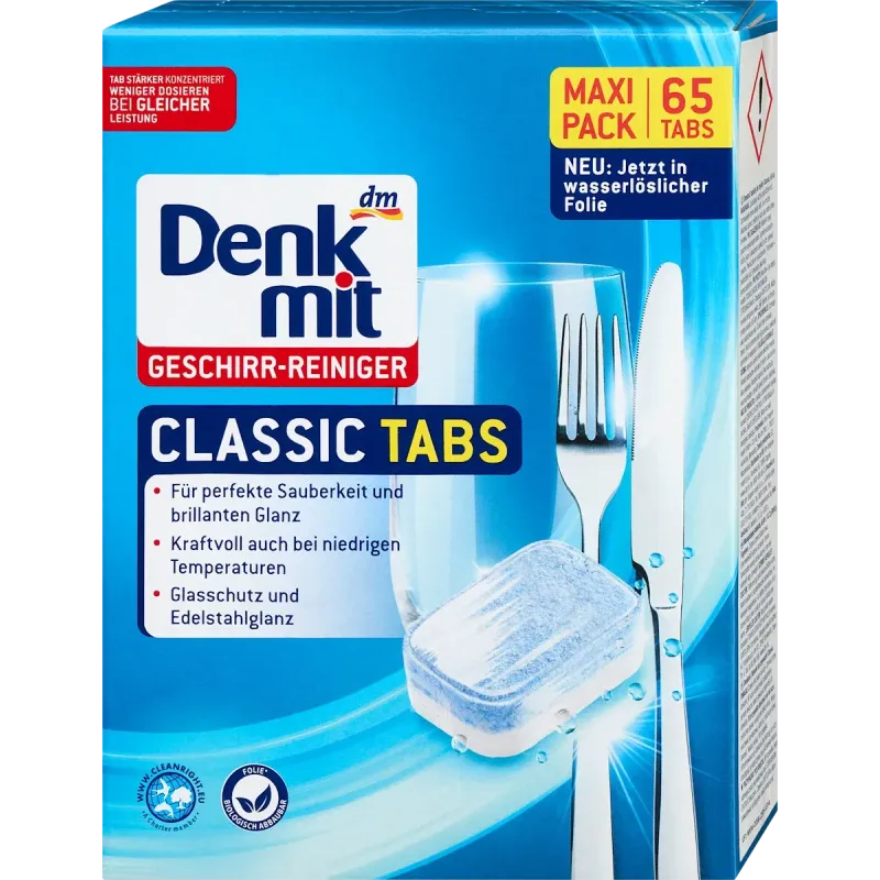 Mașină de spălat vase Tabs Classic, 65 buc