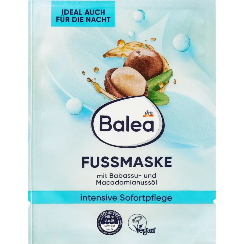 Mască pentru picioare cu ulei de babassu și nucă de macadamia, 15 ml