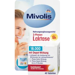 Lactase 18000 comprimate bifazice 40 buc, 20 g
