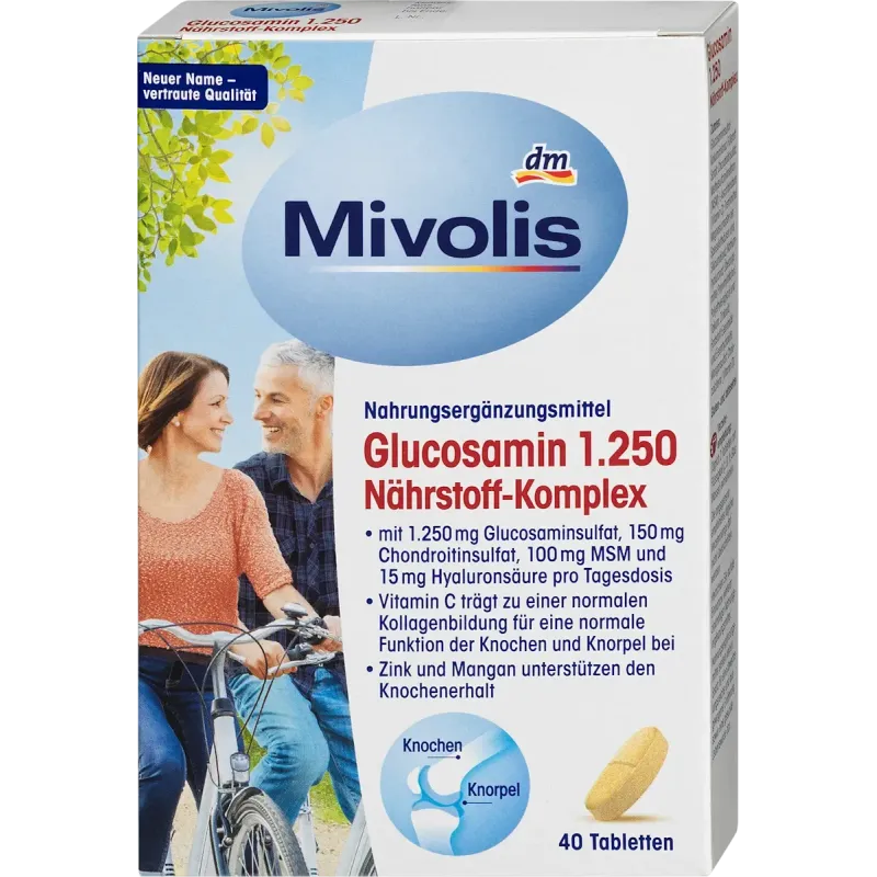 Complex nutritiv Glucozamină 1.250, 40 buc., 66 g