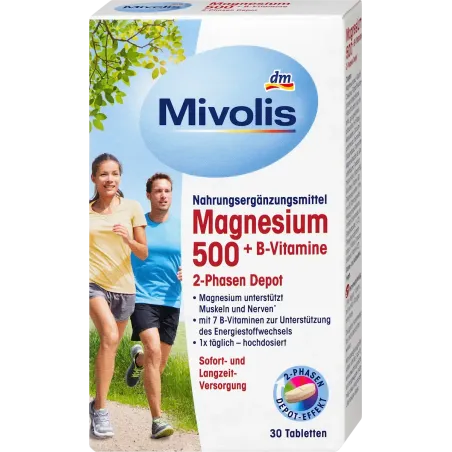Magneziu 500 + B-Vitamins Depot bifazic, tablete 30 buc., 45 g