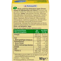 Bonbon, balsam de ghimbir-lămâie, fără zahăr, 50 g