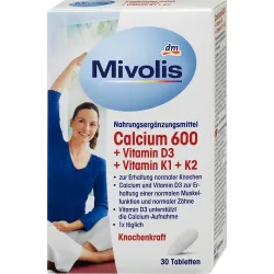 Calciu 600 + Vitamina D3 + K1 + K2, 30 buc., 50 g