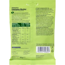 Bonbon, eucalipt-mentol, fără zahăr, 75 g