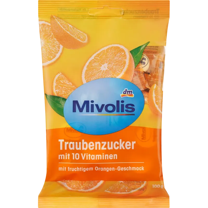 Dextroză, portocală cu 10 vitamine, 100 g