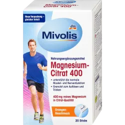 Citrat de magneziu, granule 20 batoane, 120 g