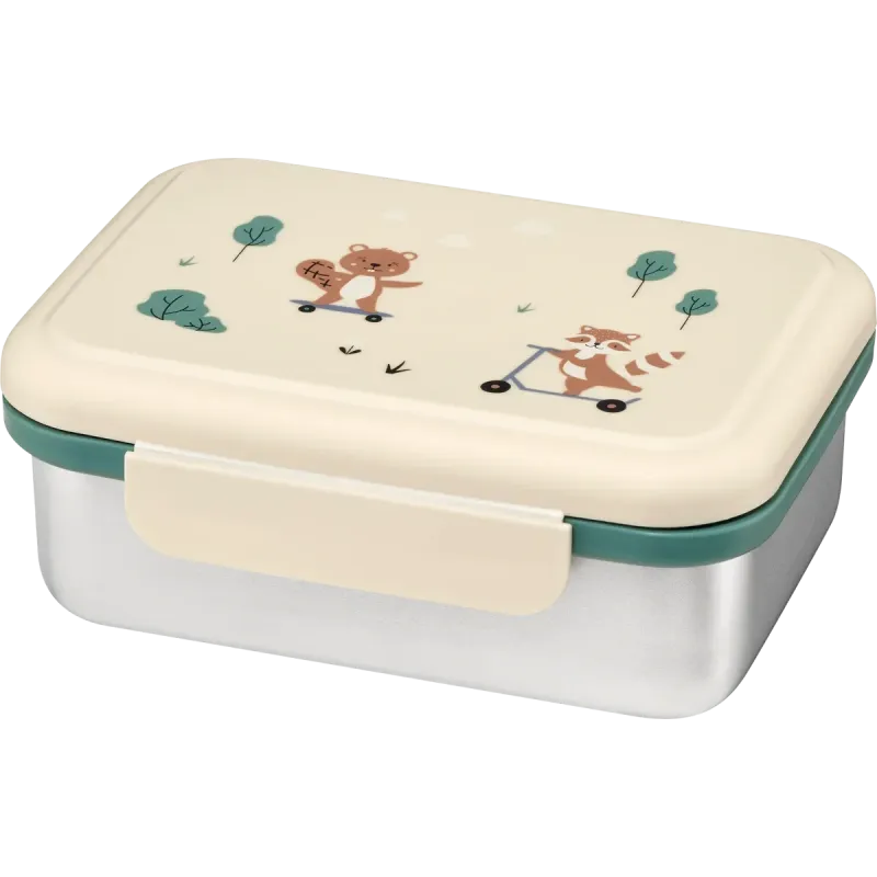 Cutie de prânz oțel inoxidabil crem/verde, 1 buc